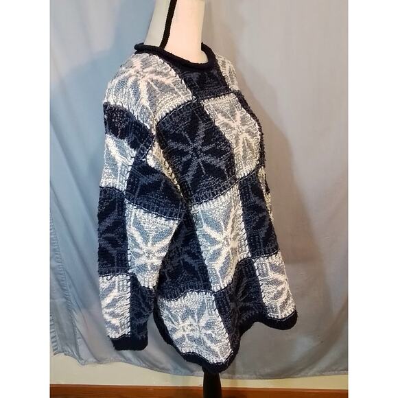 Jones New York; Blue color block sweater - Picture 2 of 7